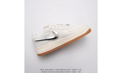 (Free Shipping)Nike Air Force 1 Low Travis Scott Sail AQ4211-101