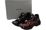 (Free Shipping)Balenciaga Runner Black And Red Characters, 677402 W3RB1 0102