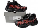 (Free Shipping)Balenciaga Runner Black And Red Characters, 677402 W3RB1 0102