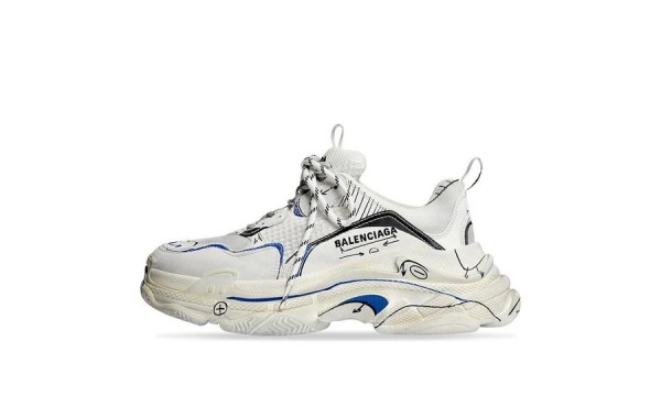 (Free Shipping)Balenciaga Triple S 'White' 524039W3SRB9014