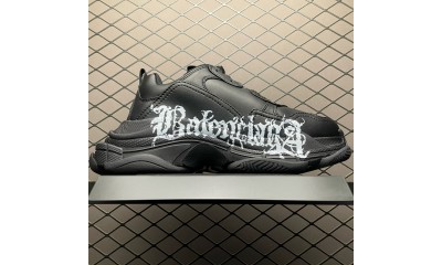 (Free Shipping)Balenciaga Triple S DIY Metal Artwork Black 536737W2FAY1090