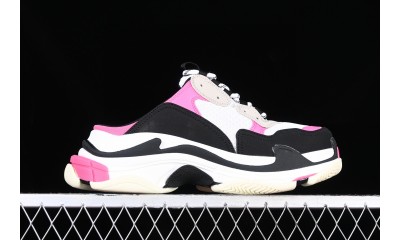 (Free Shipping)(WMNS) Balenciaga Triple S Mules 'White Pink and Black Double Foam and Mesh' 755686W3SM15671