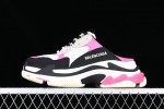 (Free Shipping)(WMNS) Balenciaga Triple S Mules 'White Pink and Black Double Foam and Mesh' 755686W3SM15671