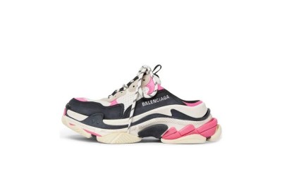 (Free Shipping)(WMNS) Balenciaga Triple S Mules 'White Pink and Black Double Foam and Mesh' 755686W3SM15671