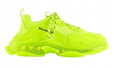 (Free Shipping)Balenciaga Triple S Clear Sole Fluo Yellow 541624W2FF17320