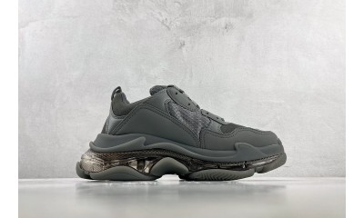 (Free Shipping)Balenciaga Triple S Clear Sole Dark Grey 541624W2GA11801