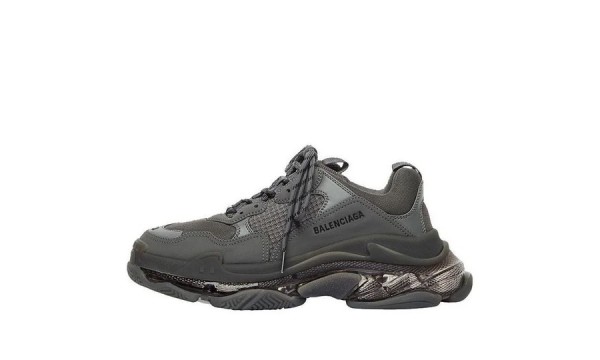 (Free Shipping)Balenciaga Triple S Clear Sole Dark Grey 541624W2GA11801