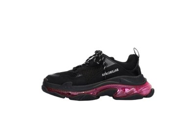 (Free Shipping)Balenciaga Triple S Sneaker 'Clear Sole - Black Pink Neon' 541624W2FR11053