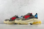 (Free Shipping)Balenciaga Triple S Grey Red Blue (2018 Reissue) 554105W09O24365