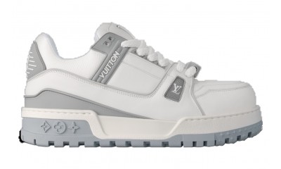 (Free Shipping)Louis Vuitton Trainer Maxi White Grey