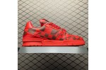 (Free Shipping)Louis Vuitton LV Trainer Sneaker Damier Pop Red