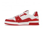 (Free Shipping)Louis Vuitton Trainer #54 Signature Red White