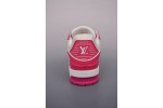 (Free Shipping)Louis Vuitton Trainer Low White Fuchsia  1AA6WJ / 1AA6WH / 1AA6WP