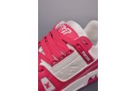 (Free Shipping)Louis Vuitton Trainer Low White Fuchsia  1AA6WJ / 1AA6WH / 1AA6WP