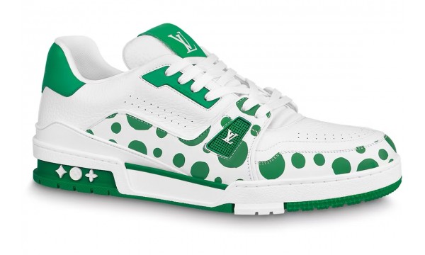 (Free Shipping)Louis Vuitton LV Trainer Yayoi Kusama Green White