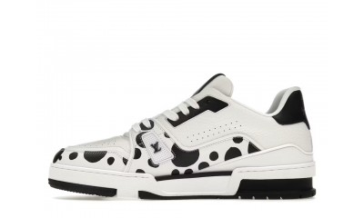 (Free Shipping)Louis Vuitton LV Trainer Yayoi Kusama Black White