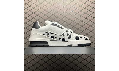 (Free Shipping)Louis Vuitton LV Trainer Yayoi Kusama Black White