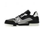 (Free Shipping)Louis Vuitton LV Trainer Black Grey White 1AAHS3