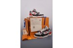 (Free Shipping)Louis Vuitton LV Trainer Red Grey Black