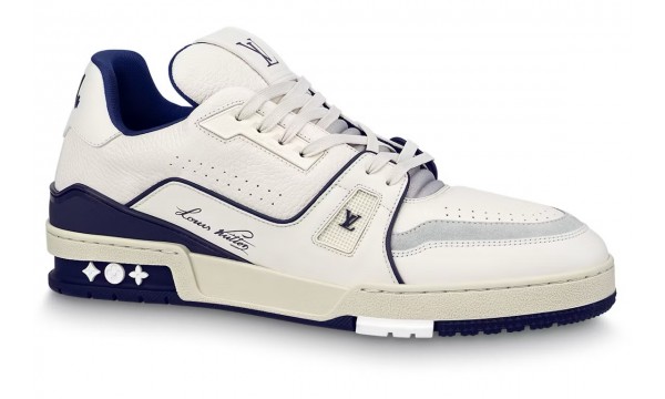 (Free Shipping)Louis Vuitton Trainer Marine WHITE/NAVY/GREY 1ABNIL