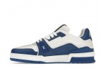 (Free Shipping)Louis Vuitton Trainer #54 Signature Blue White