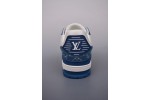 (Free Shipping)Louis Vuitton Trainer #54 Signature Blue White