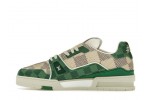 (Free Shipping)Louis Vuitton LV Trainer Damier White Green