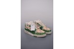 (Free Shipping)Louis Vuitton LV Trainer Damier White Green