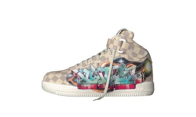 (Free Shipping)Nike Air Force 1 Mid x LOUIS VUITTON LV 'Beige' 1A9VE6