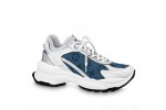 (Free Shipping)Louis Vuitton RUN 55 WMS White Blue 1ABHQJ