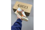 (Free Shipping)Gucci Re-Web Leather Sneakers Glod 787476 AADHW 9561