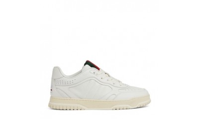 (Free Shipping)Gucci Re-Web Leather Sneakers White 786186 AADJ9 9097