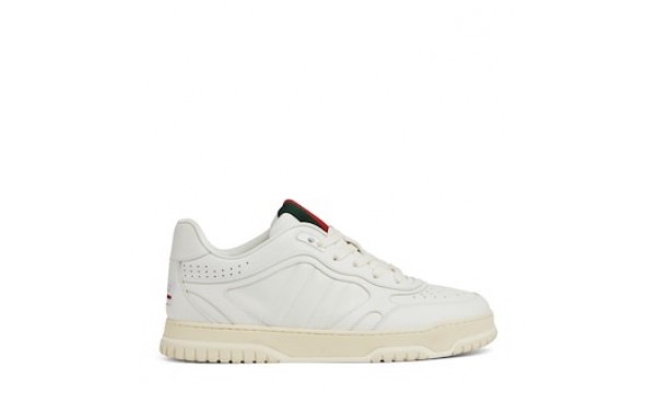 (Free Shipping)Gucci Re-Web Leather Sneakers White 786186 AADJ9 9097