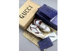 (Free Shipping)Gucci Re-Web Leather Sneakers Ebony 785728 AADKA 9570