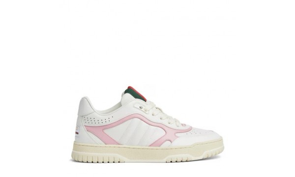 (Free Shipping)Gucci Re-Web Leather Sneakers Pink 785728 AADRT 9078