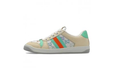 (Free Shipping)Gucci Wmns Screener GG Crystals - Beige Green Orange 732193-FABH2-9178