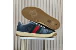 (Free Shipping)Gucci Screener Low-Top Sneakers 'Grey Green Red 749622-FAB3X-8746