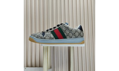 (Free Shipping)Gucci Screener Sneaker 'GG Monogram - Beige' 674530-96GE0-9766