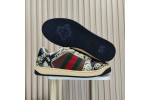 (Free Shipping)Gucci Screener Python-embossed Leather Sneakers Beige Black Brown  698605-19YC0-9781