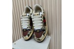 (Free Shipping)Gucci Screener Python-embossed Leather Sneakers Beige Black Brown  698605-19YC0-9781