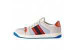 (Free Shipping)Gucci Screener GG Leather Sneakers 'Grey Blue Red' 708296-0YIA0-1471