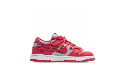 (Free Shipping)Nike Dunk Low Off-White University Red CT0856-600