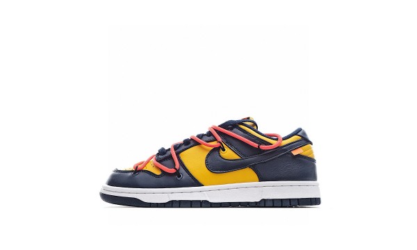 (Free Shipping)OFF White X Nike Dunk SB Low White Michigan CT0856-700