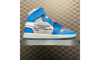 (Free Shipping)Jordan 1 Retro High Off-White University Blue AQ0818-148