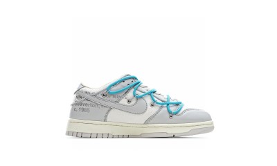 (Free Shipping)Off-White x Nike SB Dunk Low OW White Grey Blue DM1602-115