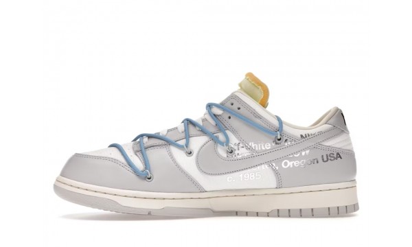 (Free Shipping)Off-White x Nike SB Dunk Low The 50 NO.10 White Grey Blue Yellow DM1602-113