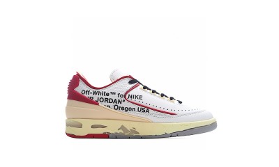 (Free Shipping)Jordan 2 Retro Low SP Off-White White Red DJ4375-106