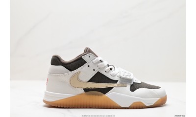 (Free Shipping)(5% off discount:WUKE5)Travis Scott x Jordan Cut The Check Nice Kicks White Brown FZ8117-100