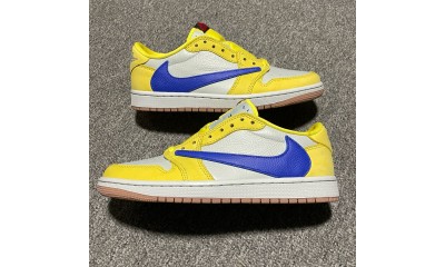 (Free Shipping)(Men and Women)Jordan 1 Retro Low OG SP Travis Scott Canary DZ4137-700(5% off discount:WUKE5)