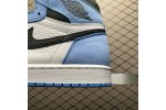 (Free Shipping)Jordan 1 Retro High White University Blue Black 555088-134